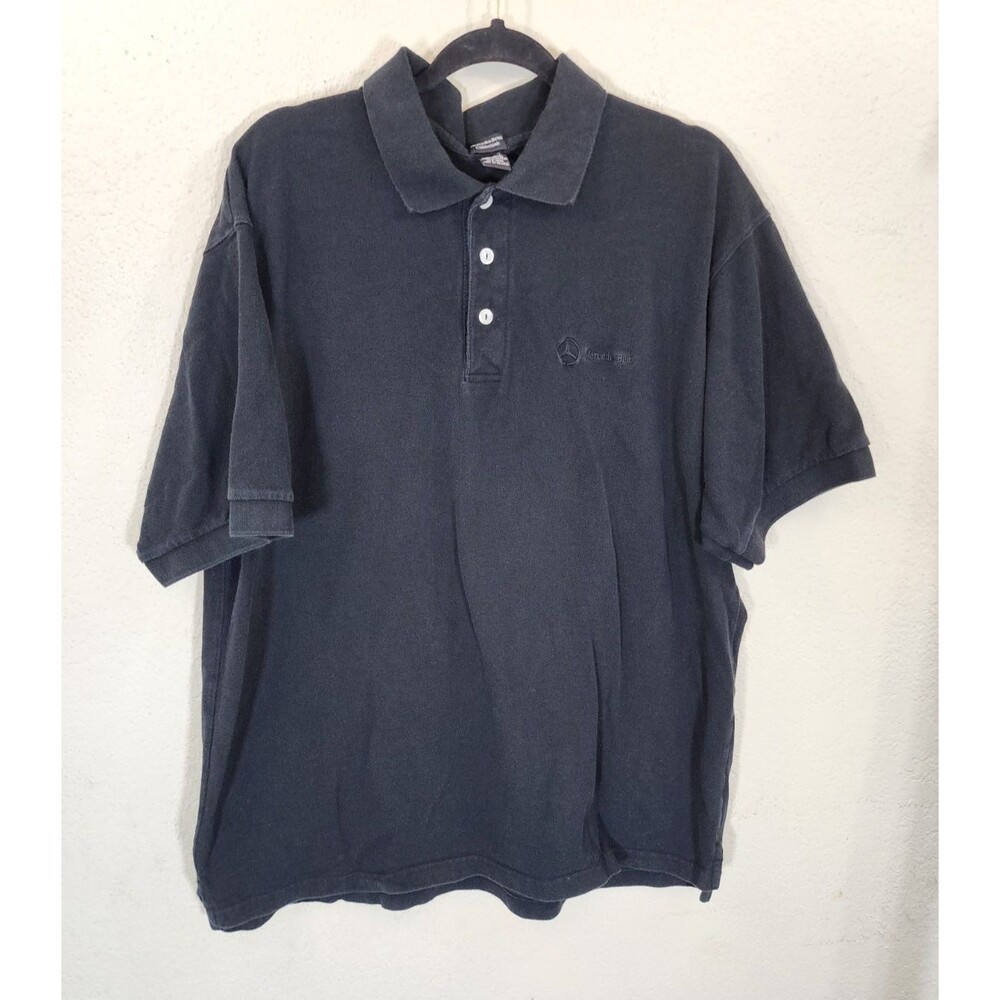 Mercedes-Benz Collection Polo Shirt Mens 2XL Black 100% Cotton Embroidered Logo